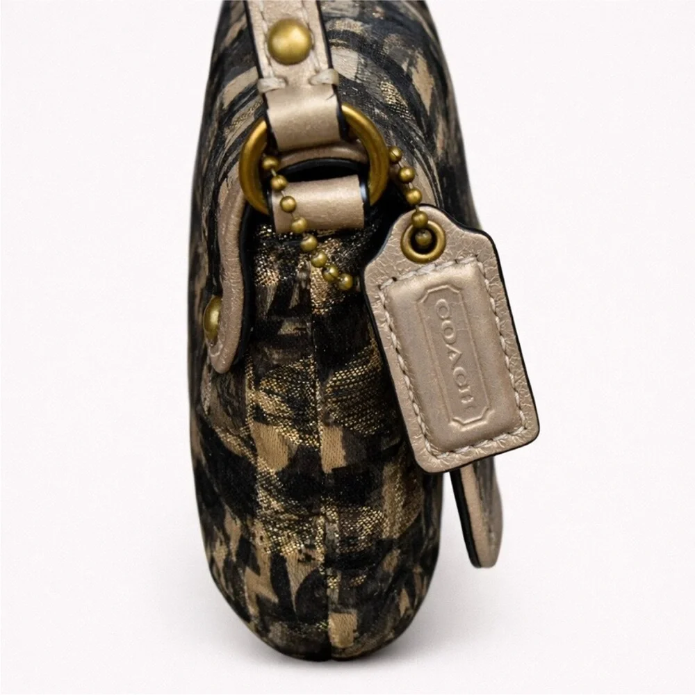 Coach Kristin Op Art pattern in a metallic gold EUC - Picture 9 of 14